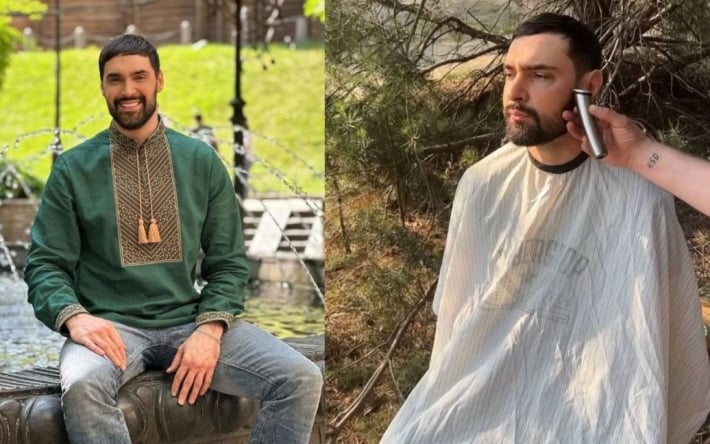 Мобилизированному Виталию Козловскому побратимы побрили бороду и подстригли волосы