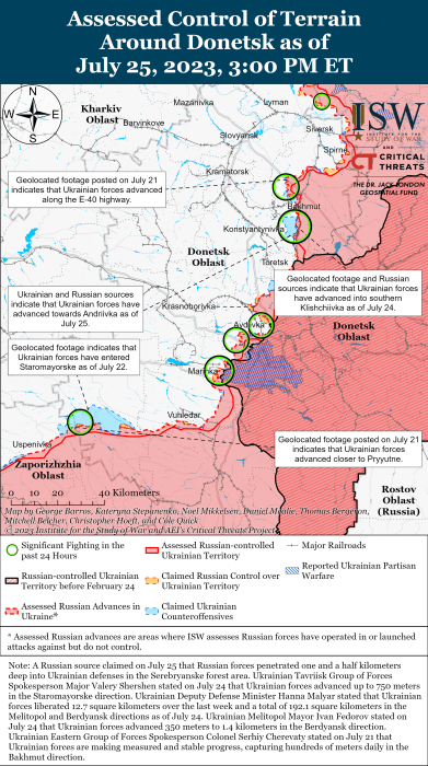 Карта бойових дій 26 липня –