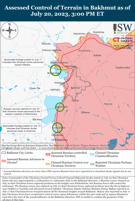 Карта бойових дій 21 липня –