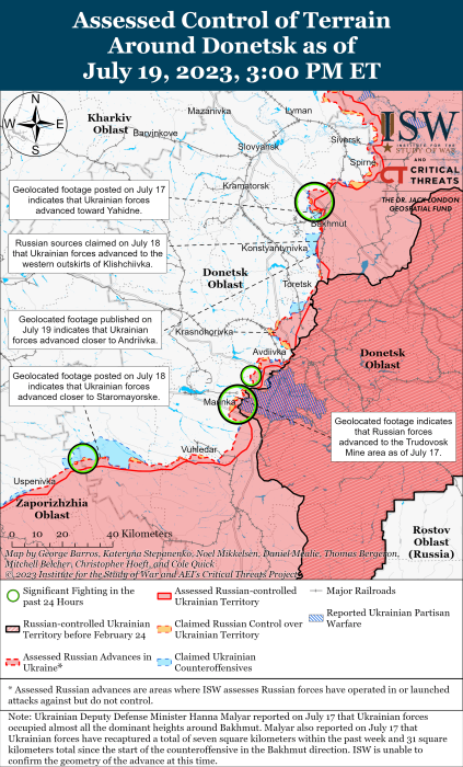 Карта бойових дій 20 липня –