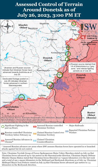 Карта бойових дій 27 липня –