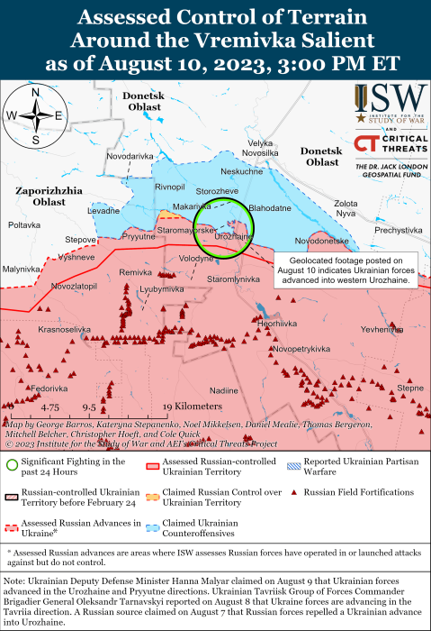 Карта бойових дій 11 серпня