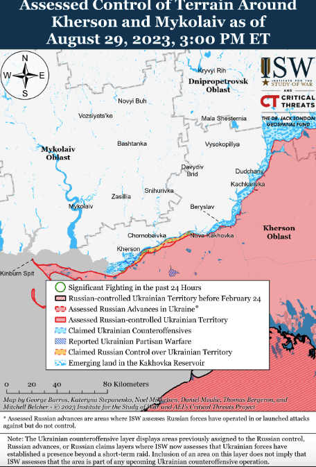 Карта бойових дій в Україні 30 серпня -