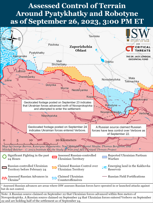 Мапа бойових дій в Україні 27 вересня -