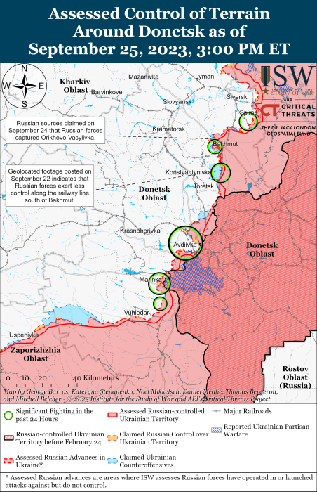 Мапа бойових дій в Україні 26 вересня -