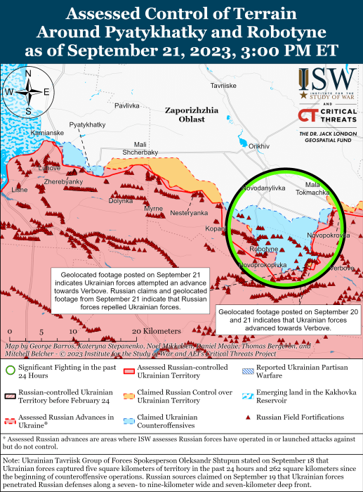 Мапа бойових дій в Україні 22 вересня -