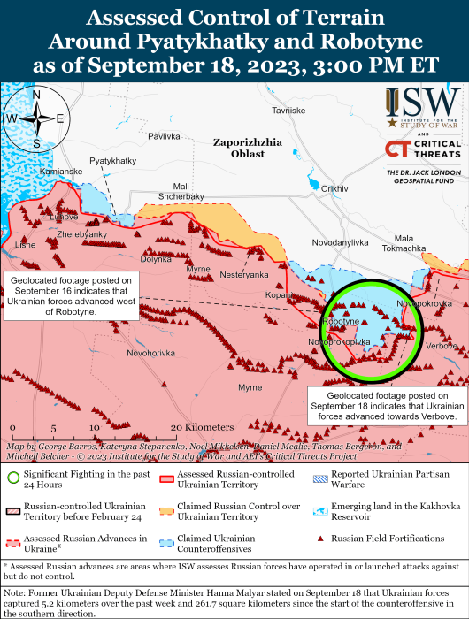 Мапа бойових дій в Україні 19 вересня -