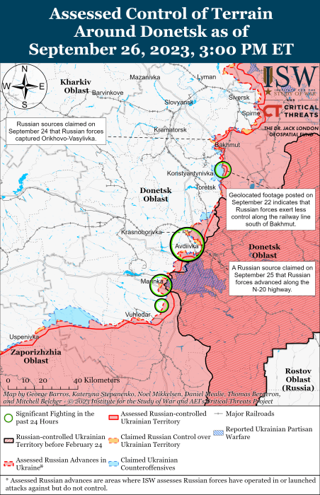 Мапа бойових дій в Україні 27 вересня -