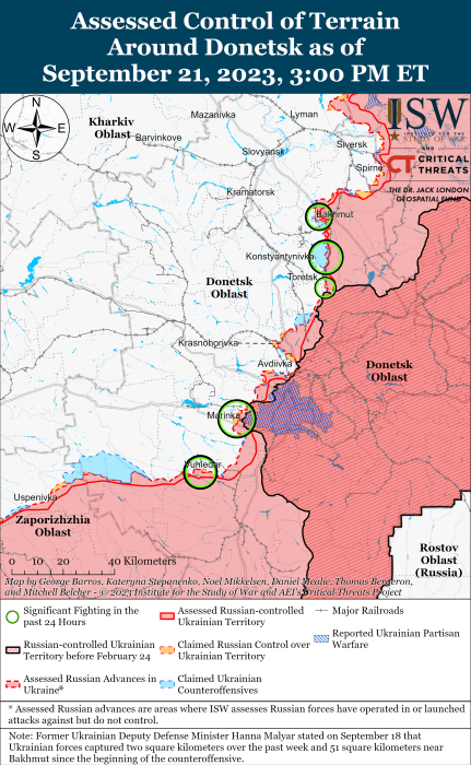 Мапа бойових дій в Україні 22 вересня -