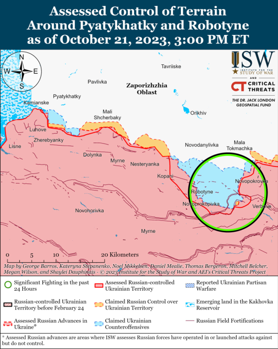 Карта бойових дій в Україні 22 жовтня Фото: understandingwar.org