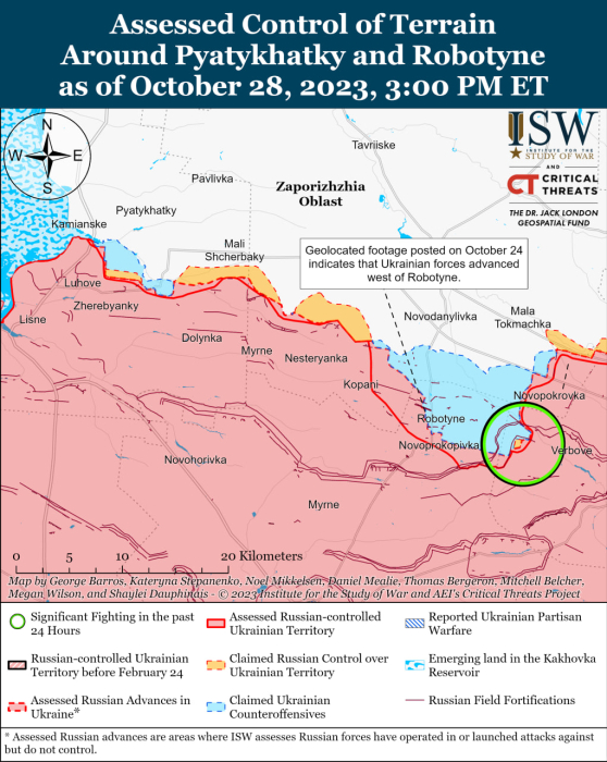 Карта бойових дій в Україні 29 жовтня Фото: understandingwar.org