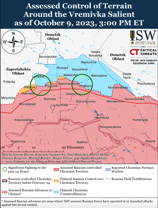 Карта бойових дій в Україні 10 жовтня фото 1