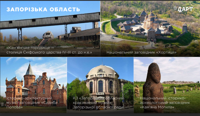 П'ять локацій Запорізької області стали "туристичними магнітами" України.