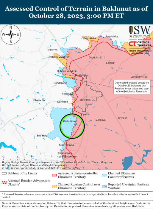 Карта бойових дій в Україні 29 жовтня Фото: understandingwar.org