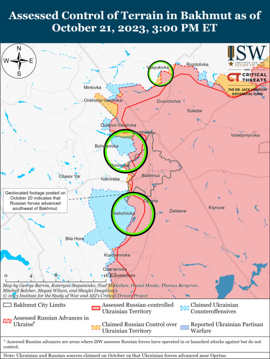 Карта бойових дій в Україні 22 жовтня Фото: understandingwar.org