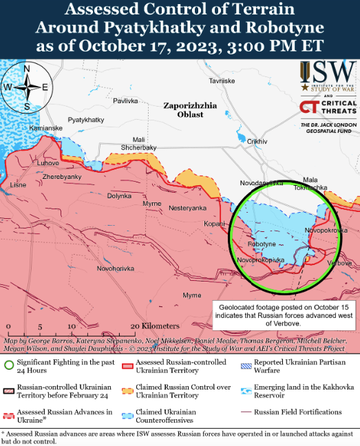 Мапа бойових дій в Україні 18 жовтня