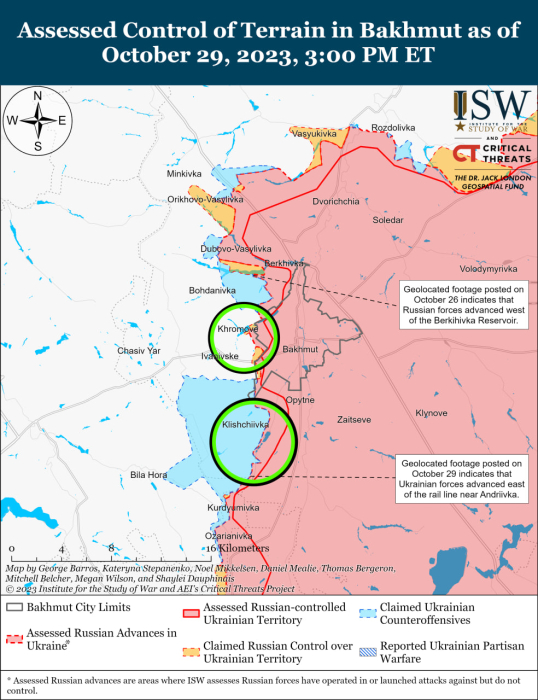 Карта бойових дій в Україні 30 жовтня Фото: understandingwar.org