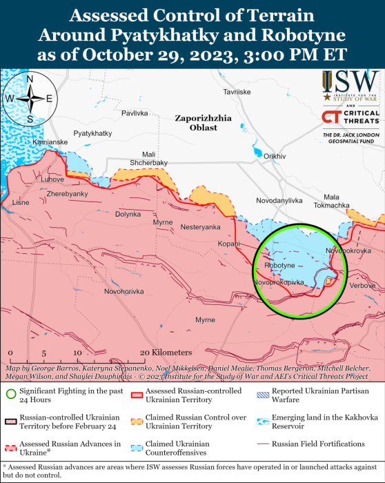 Карта бойових дій в Україні 30 жовтня Фото: understandingwar.org