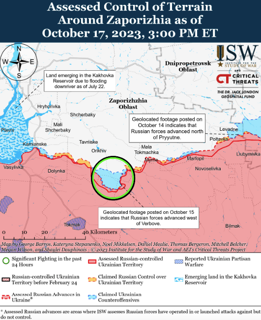 Мапа бойових дій в Україні 18 жовтня