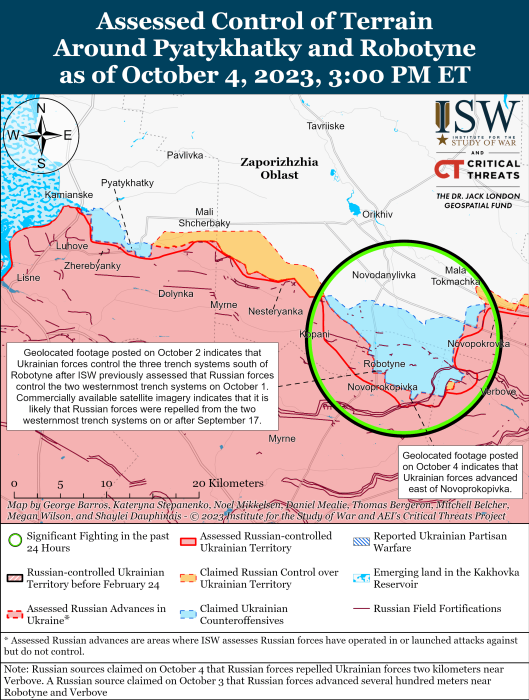 Карта бойових дій в Україні 5 жовтня -