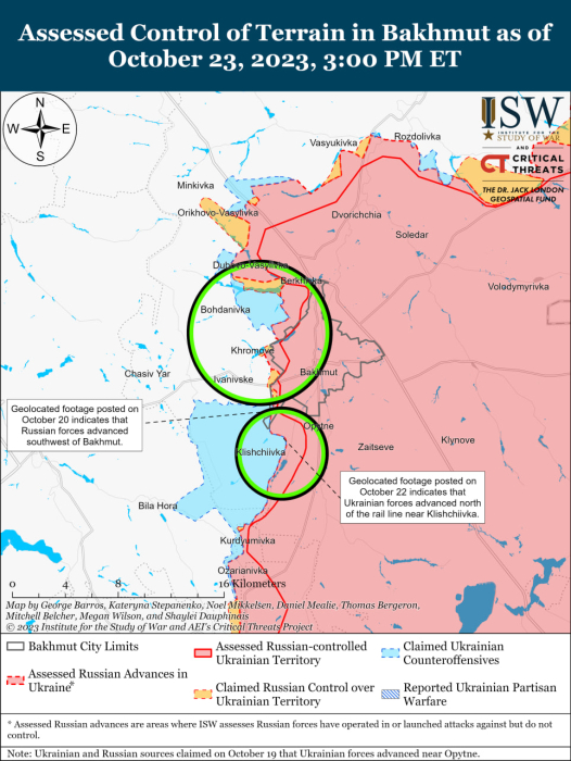 Карта бойових дій в Україні 24 жовтня Фото: understandingwar.org