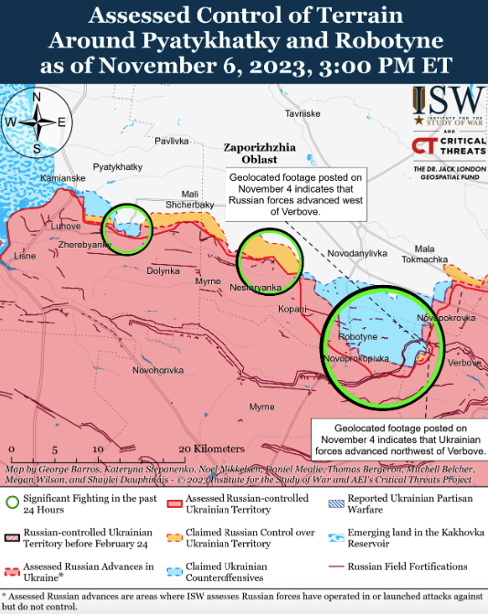 Карта бойових дій в Україні 7 листопада.