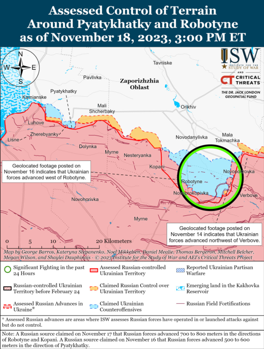 Карта бойових дій в Україні на 19 листопада фото 5 4
