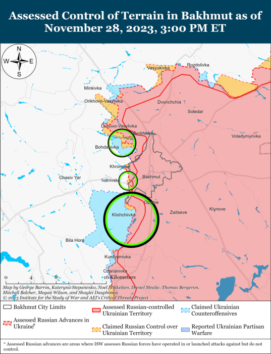 Карта бойових дій в Україні на 29 листопада
