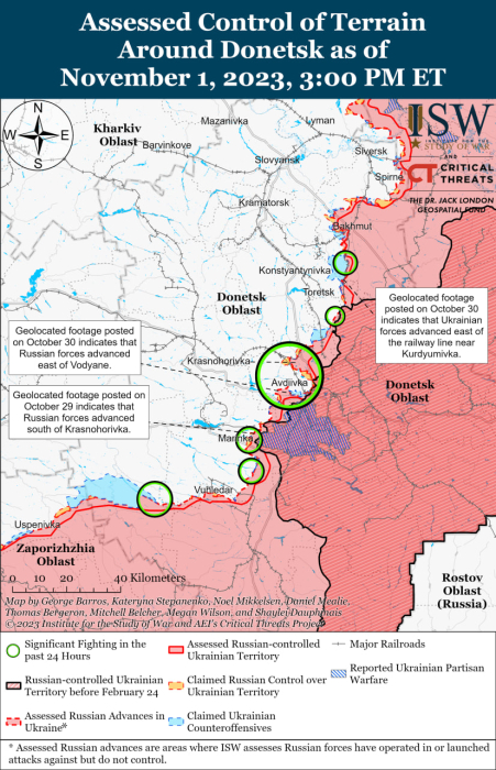 Карта бойових дій в Україні 2 листопада фото 4 3