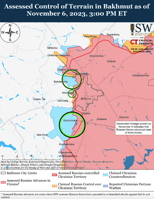 Карта бойових дій в Україні 7 листопада.
