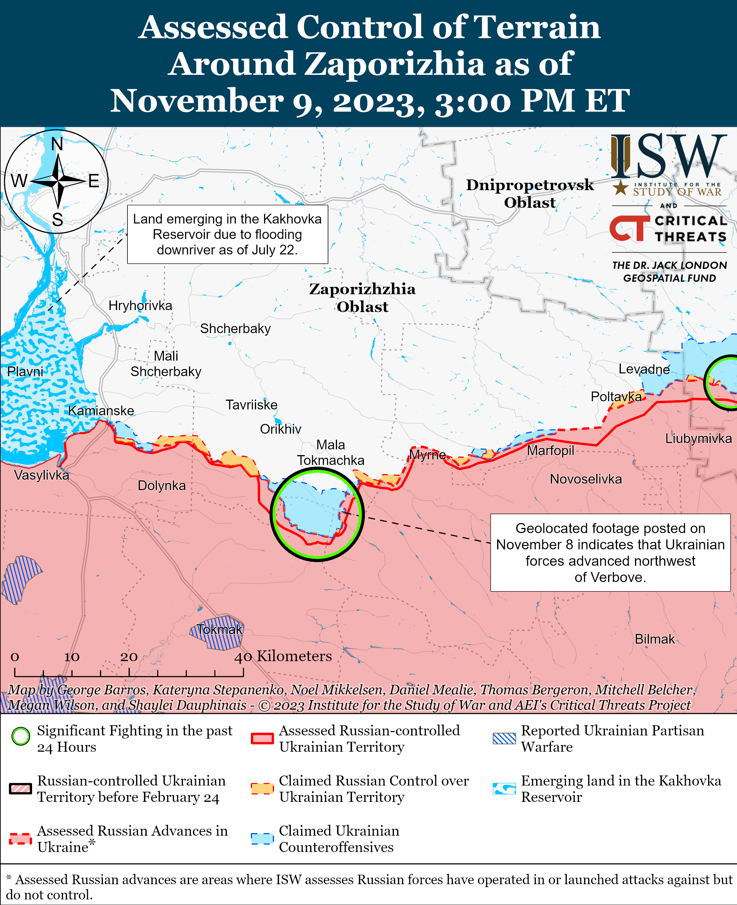 Українські війська продовжують наступальні операції на Мелітопольському напрямку: карти ISW