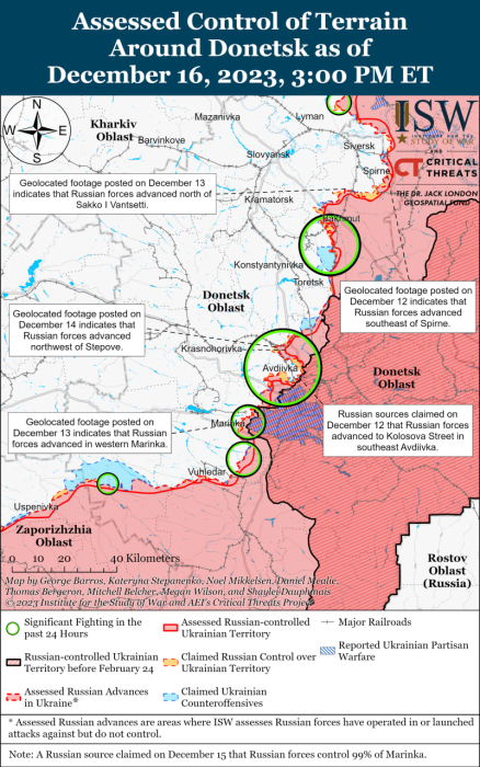 Карта бойових дій в Україні 17 грудня.