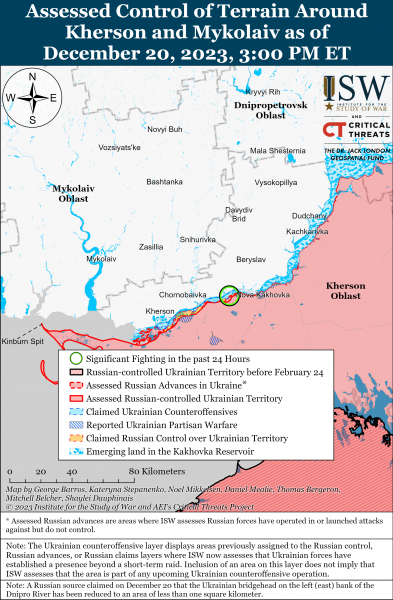 Украинские войска контратаковали в районе Авдеевки: карты боев ISW