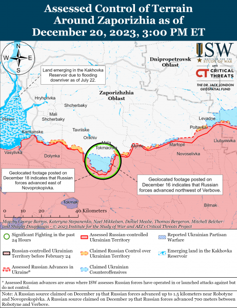 Украинские войска контратаковали в районе Авдеевки: карты боев ISW
