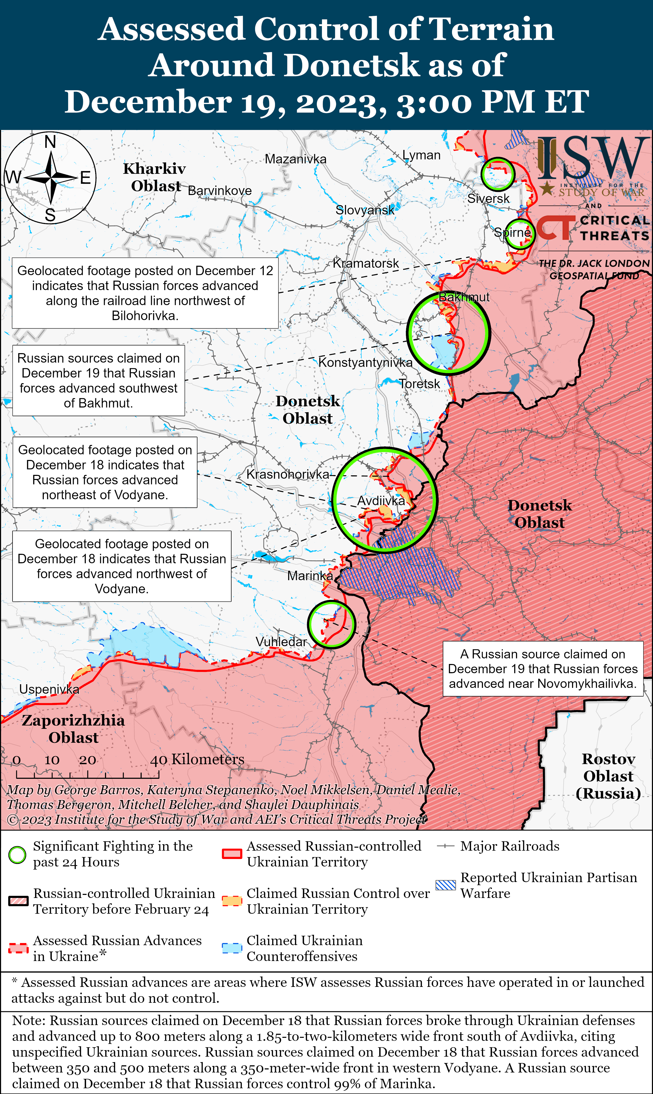 Українські війська відбили атаки російських підрозділів поблизу Авдіївки: карти ISW