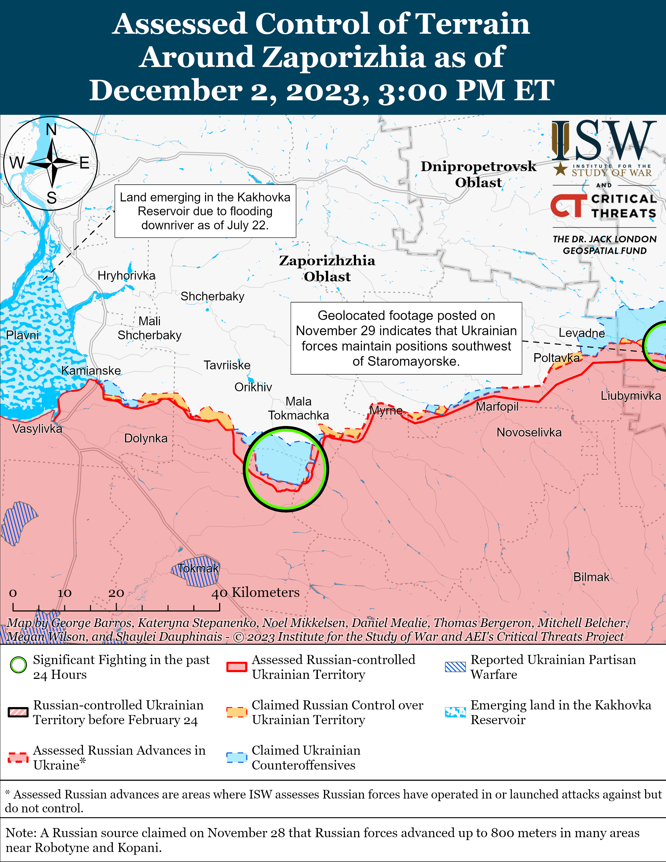 ЗСУ продовжують операції на лівому березі Херсонській області: карти ISW