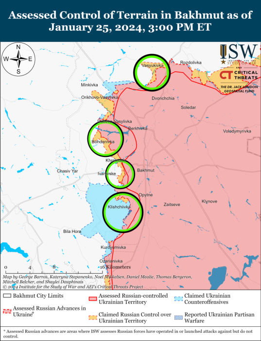 Карта бойових дій в Україні 26 січня.