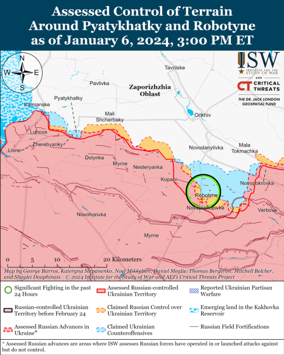 Карта бойових дій в Україні 7 січня.