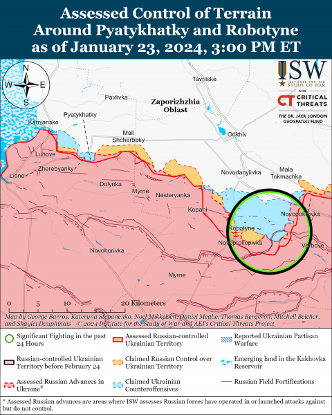 Россияне безуспешно пытались вернуть позиции в Крынках: карты ISW
