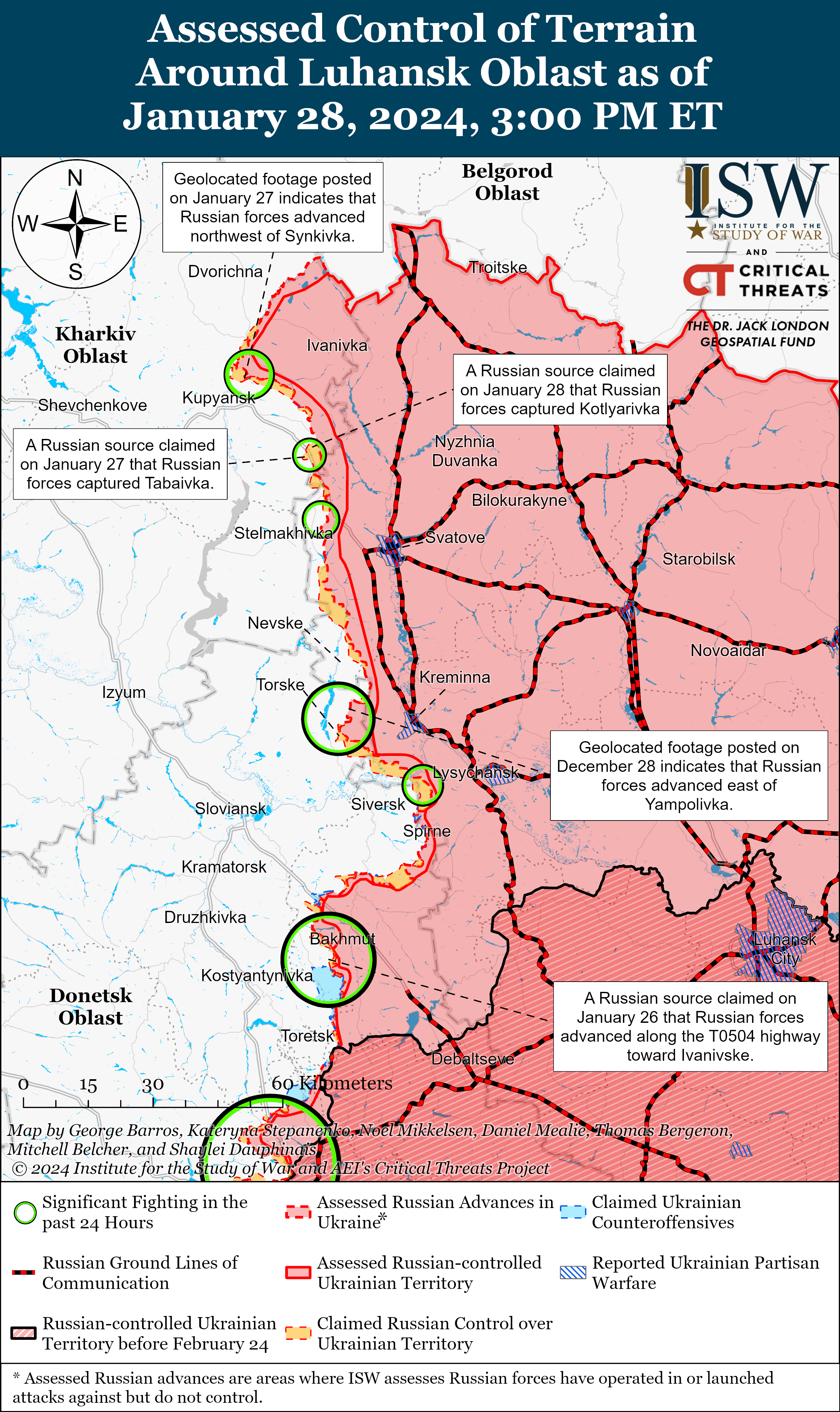Російські війська постійно змінюють свою тактику на Авдіївському напрямку: карти ISW