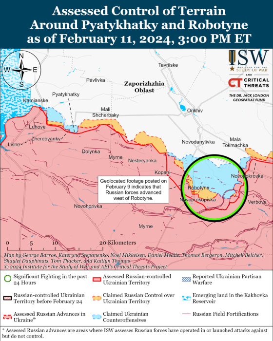 Карта бойових дій в Україні 12 лютого.