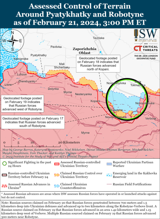 Карта бойових дій в Україні 22 лютого -