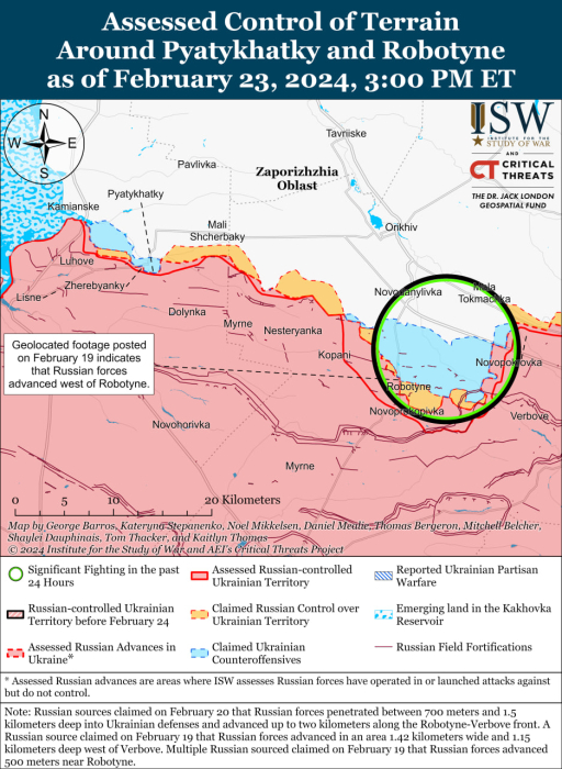 Карта бойових дій в Україні 24 лютого -