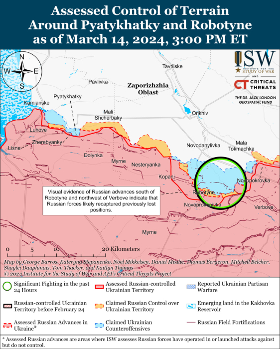 Карта бойових дій в Україні 15 березня.