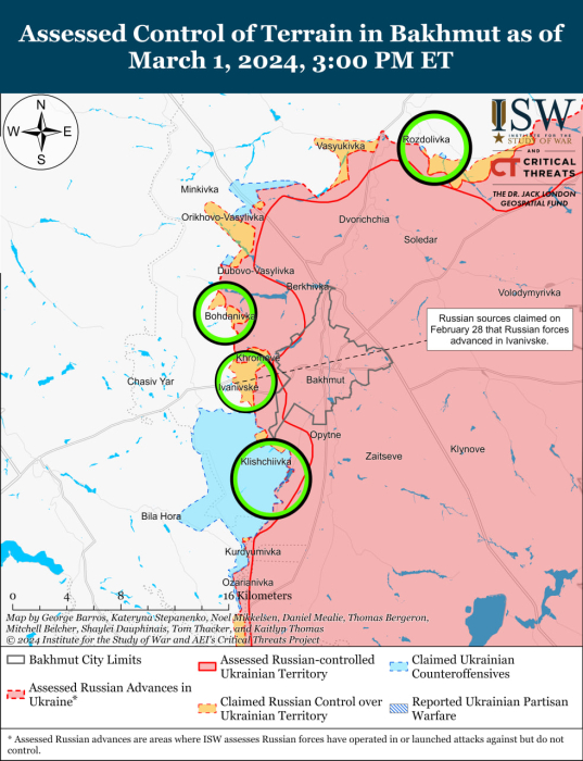 Карта бойових дій в Україні 2 березня -
