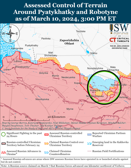 Карта бойових дій в Україні 11 березня.