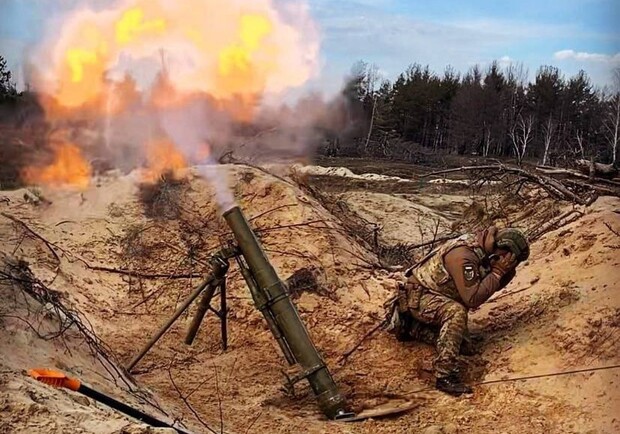 Карта бойових дій в Україні 25 березня. 