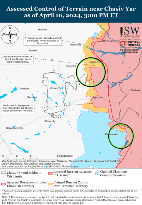 Карта бойових дій в Україні 11 квітня.