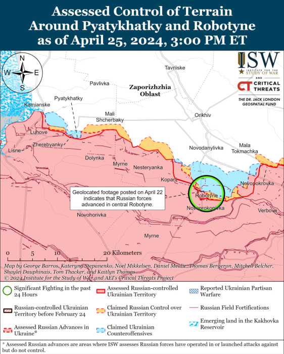 Карта бойових дій в Україні 26 квітня.