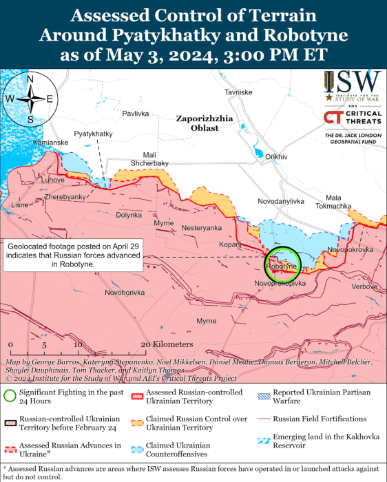 Карта бойових дій в Україні 4 травня.